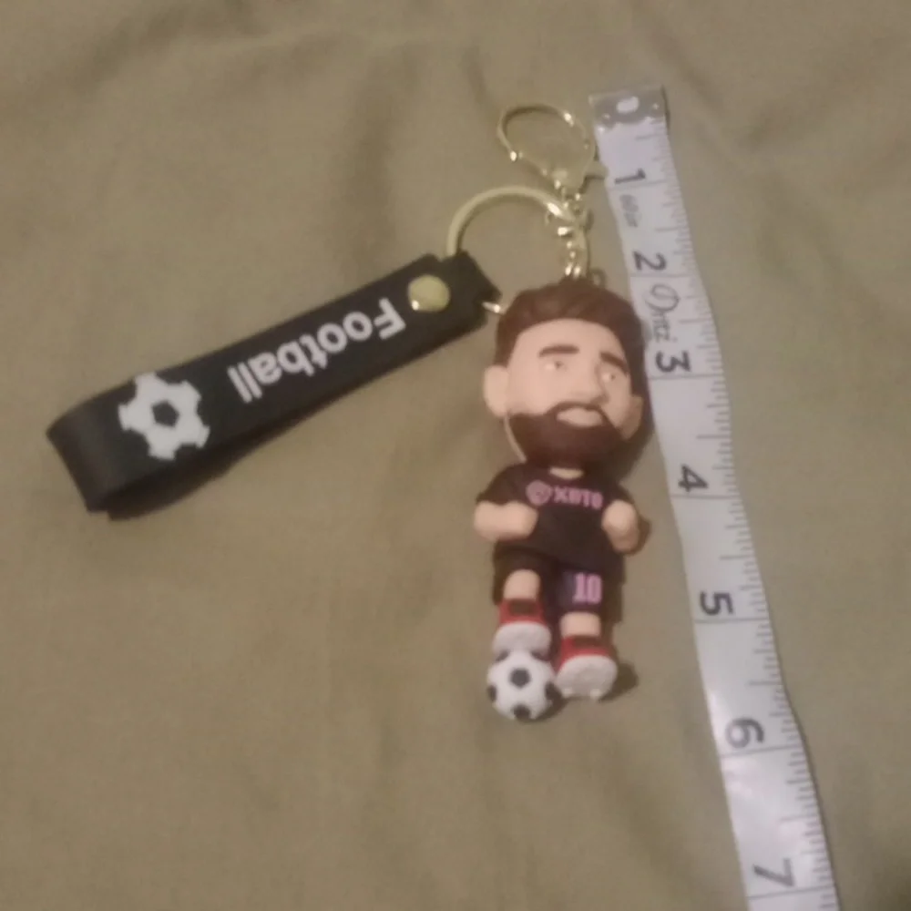 Soccer Player Keychain with Black and White Details, #10 MESSI